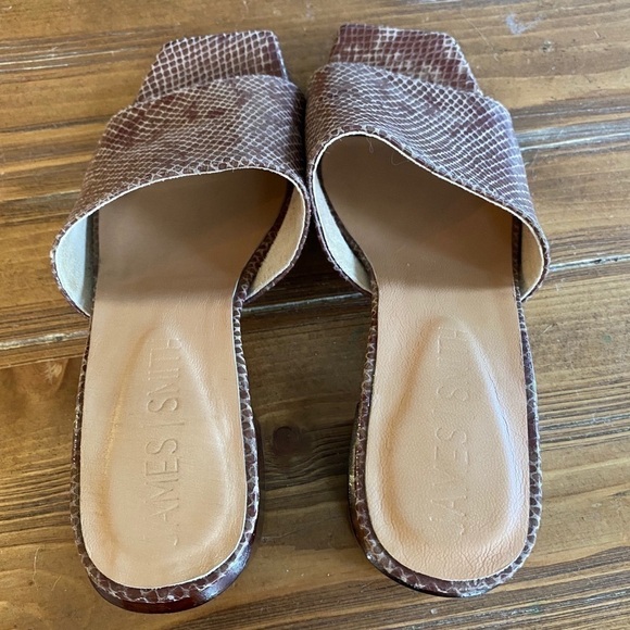 JAMES SMITH Snake Skin Sicily Slide Heel Sandal 38 - Picture 6 of 10